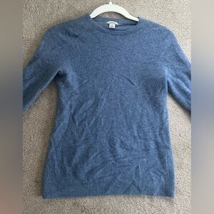 L.L.Bean Women's Classic Cashmere Crewneck Sweater Indigo Heather, Size Small
